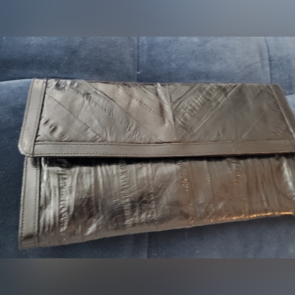 Vintage black Eelskin clutch/ purse